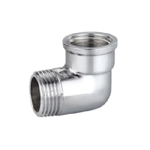 Gomito a 90° Maschio-Femmina in Ottone Cromato IBP 1/2" per Componenti Sistemi HVAC - Product Image 1