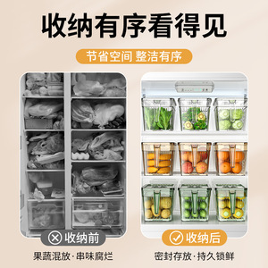 Boîte de rangement pour réfrigérateur CCKO, grande capacité, transparente, avec couvercle, pour légumes, fruits, plastique de qualité alimentaire - Product Image 3