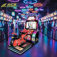Nouvelle machine de jeu d'arcade de course de moto ACS 32 pouces LCD en plastique et métal, à monnayeur, avec garantie de 1 an en anglais pour utilisation en arcade