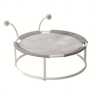 Lit rond surélevé pour chat avec balles de jeu, cadre métallique, hamac respirant en maille, lit de repos pour chats d'intérieur - Product Image 5
