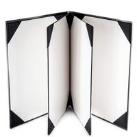 Porte-menu en cuir PU A4 avec logo personnalisé, 6 pages, pour hôtel / Porte-menu 8,5x11 pouces