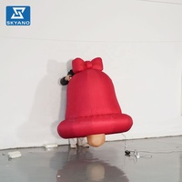 Décoration publicitaire suspendue gonflable en forme de cloche rouge pour centres commerciaux et festivals