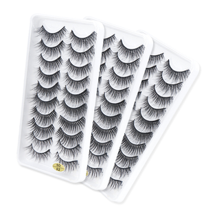 QingDao 10 paires de faux <span class=keywords><strong>cils</strong></span> en coton noir naturel avec bande en faux vison, vente en gros, étiquette privée, boîtes de <span class=keywords><strong>cils</strong></span> avec logo - Product Image 5
