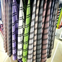 Tissu extensible en polyester teint en fil à carreaux, couleur unie, 175 g/m², pour pantalons, jupes et costumes pour femmes