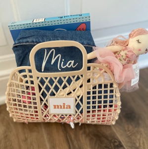 Borsa pieghevole in plastica da spiaggia cesto portaoggetti da bagno borse regalo per bambine borse personalizzate da spiaggia - Product Image 2