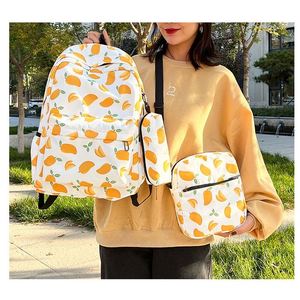 Mochila Escolar Impermeable Personalizada para Adolescentes, con Estampado de Frutas, Juego de Mochila con Lonchera y Estuche para Lápices - Product Image 6