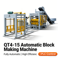 Machine automatique de fabrication de briques QT4-15, machine à blocs produisant 5 types de blocs creux, de briques pleines et de pavés