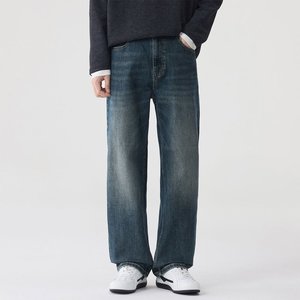 New and <strong>Soft</strong> <strong>Jeans</strong> for Men and Women Spring and Autumn Vintage Washed Men's <strong>Jeans</strong> Man Zipper Loose Straight Leg <strong>Jeans</strong> - Product Image 5