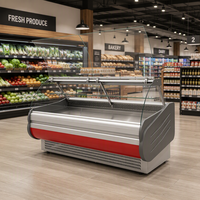 Vitrine Réfrigérée Commerciale pour Viande Fraîche de Supermarché, Réfrigérateur à Porte Vitrée, Vitrine Réfrigérée Ouverte pour Charcuterie