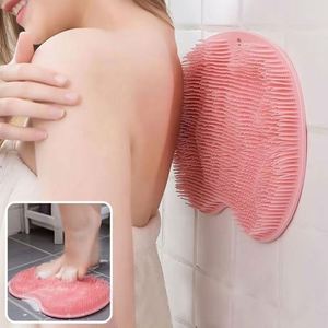 Tapis de Douche Antidérapant avec Ventouses, Brosse de Massage Dorsale et Tapis Exfoliant pour les Pieds – Accessoires de Salle de Bain et Toilettes - Product Image 5
