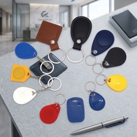 Hochleistungs-Smart-Security-Token für den Zugang zu Gewerbegebäude-Türen: RFID-Leder-Schlüsselanhänger-Karte