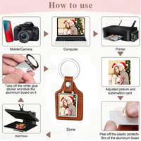Porte-clés vierge en cuir pour sublimation, accessoires pour porte-clés photo, porte-clés