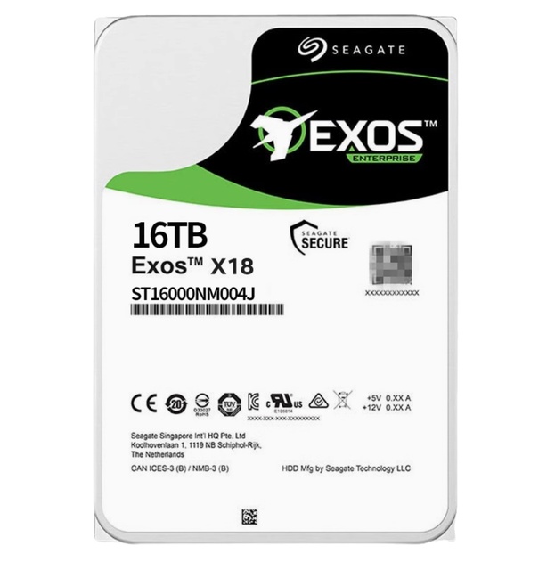 ST16000NM004J 16TB Exos X18 7200 RPM SAS 12 Gb/s 256MB Cache 512e/4Kn 3.5-inch Enterprise Hard Drive HDD