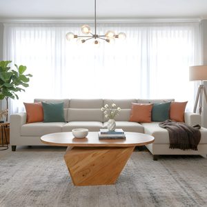Mesa de Centro de Madera de Acacia Sólida de Lujo Minimalista, Muebles para el Hogar, Mesa de Salón con Diseño Elegante y Estructura Resistente - Product Image 1
