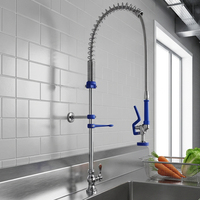 Robinet de cuisine commercial monocommande moderne avec douchette extractible, à poser sur comptoir, en laiton, pour hôtels et centres commerciaux