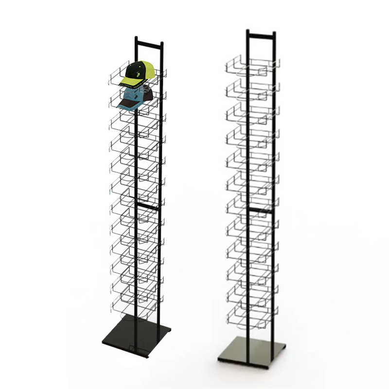 Apache Modern Customizable Floor Standing Metal Wire Cap Display Rack Easy Assembly Custom Logo for Store Display Stand — view 4