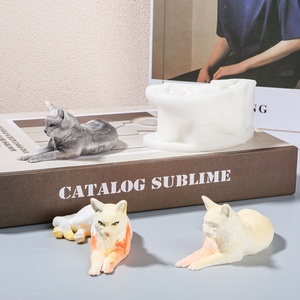 Molde de silicona 3D DIY de resina para velas con forma de animales (gato, perro) para decoración del hogar, molde para velas aromáticas al por mayor - Product Image 2