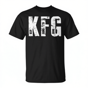 Kfg Keep F'n Going T-shirt de style militaire noir pour hommes, vêtements décontractés - Product Image 2