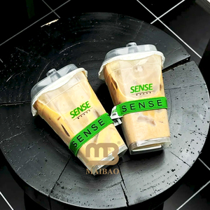 Gobelet en plastique carré haut et personnalisé de 32 oz en PP, grande capacité, pour boissons froides, jetable, avec couvercle, pour bubble tea, thé au lait, café - Product Image 3