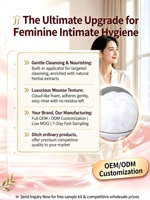 Mousse nettoyante intime antibactérienne Yoni sous marque privée, soin hygiène féminine hydratant 100% naturel avec élimination des odeurs