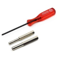 Ensemble de 3 embouts de tournevis de sécurité 3,8 mm + 4,5 mm + Tri-Wing pour NES SNES N64 Game Boy Wii, outils de réparation de tournevis