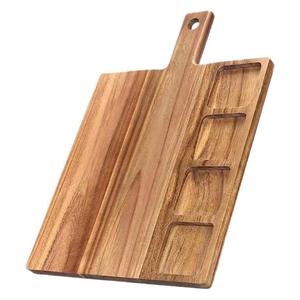 Planche à découper en bois 17x12 pouces avec compartiments pour fruits, légumes et collations, usage domestique et cuisine - Product Image 5