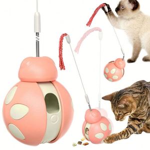 Distributeur automatique de friandises pour chat avec mécanisme à ressort, jouet interactif pour animaux domestiques, puzzle alimentaire pour usage intérieur, en plastique, motif dessin animé - Product Image 1