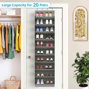 Hanging <b>Shoe</b> Organizer Storage Rack 10-20 Pairs Plastic Door Wall Mount Minimalist Design Rectangle Shape - Product Image 6