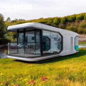 Conteneur maritime moderne de 40 pieds, type capsule, avec éclairage LED sur les bords, grandes fenêtres en verre, pour centre commercial, hôtel, entrepôt extérieur, parc, magasin, panneau sandwich - Product Image 2