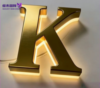 Enseigne LED 3D personnalisée éclairée sur le devant, lettres en acier inoxydable robustes pour extérieur, signalétique commerciale pour devanture de magasin