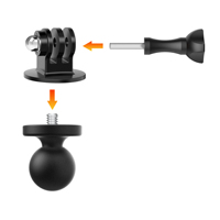 Adaptateur de montage de téléphone à rotule de 25 mm (1 pouce) avec tige filetée de 1/4 de pouce pour supports RAM, caméras d'action et caméscopes