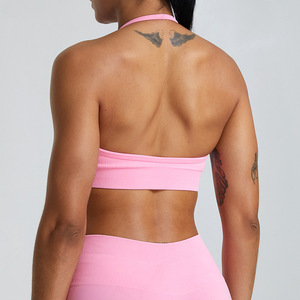 Sexy Beautiful Back Fitness Yoga Bra Open Back Sports Bra High Quality Shockproof <strong>Seamless</strong> <strong>Underwear</strong> <strong>Women</strong> Running Workout Top - Product Image 4