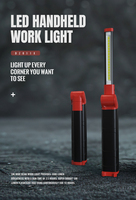 Lampes de travail à main 5W charge de haute qualité pour le camping, entretien éclairage LED DC Logo personnalisé rouge COB LED atelier de voiture