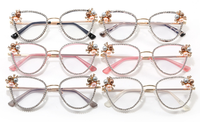 Gafas Ópticas de Lujo con Montura Completa, Estilo Ojo de Gato, con Pedrería, Bloqueo de Luz Azul, Perlas Retro, para Todas las Formas de Rostro, Venta al Por Mayor
