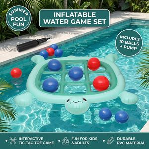 <b>Inflatable</b> Turtle Tic Tac Toe Pool <b>Game</b> with Balls for Family Summer Water Fun - Product Image 4