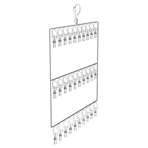 Stainless steel clothes <b>hanger</b> with multiple clips for storage, thickened and multi-headed for drying socks and underwear, - Product Image 5