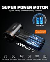 Souffleur d'air comprimé 130000RPM réglable, mini souffleur portatif sans fil, ventilateur portable 8000mAh pour voiture, PC, utilisation en extérieur (Noir II)
