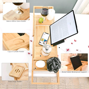 Combohome Vente en gros <span class=keywords><strong>Baignoire</strong></span> en bambou <span class=keywords><strong>pour</strong></span> adultes Salle de bain <span class=keywords><strong>Baignoire</strong></span> Caddy Plateau Étagère Pont de <span class=keywords><strong>baignoire</strong></span> Baignoires et douches Luxe - Product Image 3