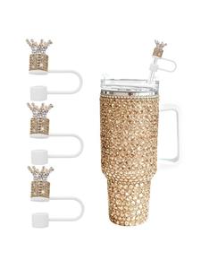 Ensemble de <span class=keywords><strong>d</strong></span>écorations en forme de couronne de diamant pour gobelets Stanley - Couvre-gobelets scintillants avec strass brillants pour gobelets de 30 et 40 <span class=keywords><strong>oz</strong></span>, pour princesses et filles - Product Image 2