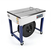 Machine à cerclage automatique de bureau à soudage à chaud électrique pour pneus, barils, tuyaux en acier, bande en PP, applications alimentaires