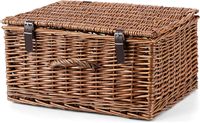 Panier en osier naturel teinté Yulin Jiafu avec couvercle, idéal pour paniers cadeaux, paniers de rangement, organisateurs de garde-robe et présentoirs de vente au détail