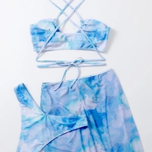 Fashion Style Custom Sexy 3 Piece <b>Set</b> Womens <b>Bikini</b> <b>Push</b> <b>up</b> Print Swimwear Spandex/Polyester Quick Dry - Product Image 4