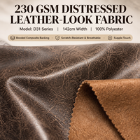 Tissu en velours PU imitation cuir économique de 142 cm, 100 % polyester, tissu technique chinois, aspect cuir pour ameublement textile