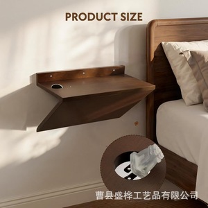 <b>Wall</b> <b>Mounted</b> Wooden <b>Shelf</b> Rectangle 2 Tier Durable Storage Rack For Books Stationery Home Organization - Product Image 4