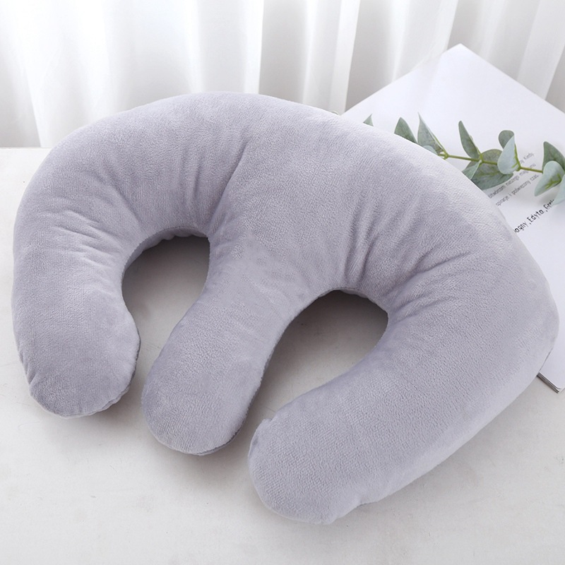 Coussin d'allaitement à noyau en coton élastique gris clair