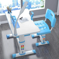 Ensemble table et chaise d'école pour enfants, moderne, réglable, en métal, avec siège confortable, pour l'écriture et le dessin