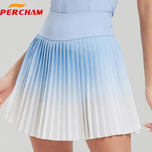 Pakaian tenis kustom rok Padel kualitas tinggi rok lipit olahraga wanita cetak gradien rok tenis dengan celana dalam - Product Image 6