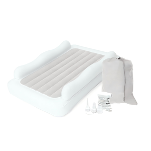 White <b>Inflatable</b> Toddler Travel Bed with Safety Rails for Kids Home Camping Hotel - Product Image 2