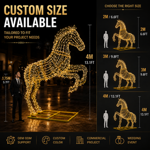 Décoration de cheval géant à LED, éclairage paysager commercial extérieur pour place publique, mariage, hôtel, événement, <span class=keywords><strong>marché</strong></span> de <span class=keywords><strong>Noël</strong></span> - Product Image 2