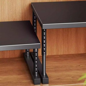 Adjustable Height Wardrobe Shelf Divider 3 Tier Rectangle Standing Type Clothing Organizer No Installation Required - Product Image 1